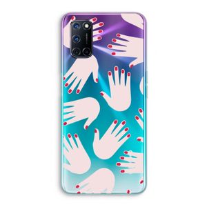 Hands pink: Oppo A92 Transparant Hoesje