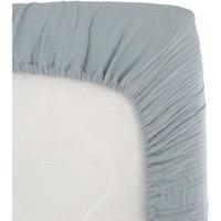 Inbakerhoeslaken - DOMIVA - 70x140 cm - Vintage blauw - Katoengaas - thumbnail