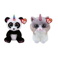 Ty - Knuffel - Beanie Buddy - Paris Panda & Asher Cat - thumbnail