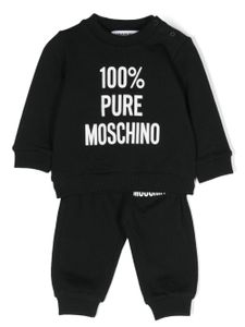 Moschino Kids survêtement en coton à logo imprimé - Noir