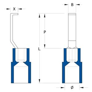 Weidmüller 1312450000 Haakkabelschoen 1.5 mm² 2.5 mm² Deels geïsoleerd Blauw 100 stuk(s)