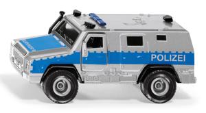 Siku Rheinmetall MAN Survivor R Politie-hulpverleningsvoertuig 1:50 metaal/kunststof zilver/blauw deuren kunnen open