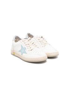 Golden Goose Kids baskets en cuir à patch Ball Star - Blanc