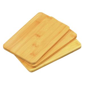 Kesper Ontbijtplankjes set 3x stuks - bamboe hout - 22 x 14 cm - lichtbruin