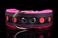 Halsband NEO Reflective zwart/roze