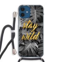 Stay wild: iPhone 12 Transparant Hoesje met koord