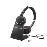 Jabra Evolve 75 Headset Bedraad en draadloos Hoofdband Oproepen/muziek Bluetooth Oplaadhouder Zwart - thumbnail