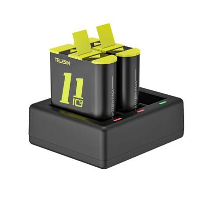 Telesin Oplader voor 3 batterijen + 2x accu voor GoPro 9/10/11/12