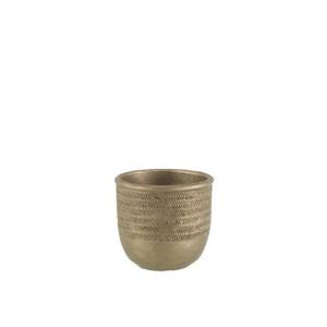 J-Line Bloempot Chalet Cement Groen|Goud Small