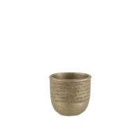 J-Line Bloempot Chalet Cement Groen|Goud Small