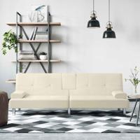 Slaapbank met bekerhouders kunstleer crmekleurig