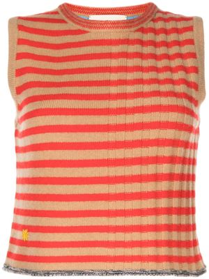 YANYAN KNITS haut sans manches à design nervuré - Marron