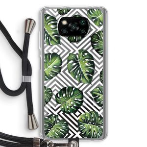 Geometrische jungle: Xiaomi Poco X3 Pro Transparant Hoesje met koord