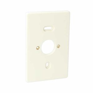 Montageplaat dubbel met messing busjes 81x81mm creme AT1371 voor stopcontact of schakelaar