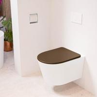 Wandcloset Mondiaz Lavie | Zonder spoelrand | Incl.Toiletzitting-Rust | Keramiek | Talc (wit mat)