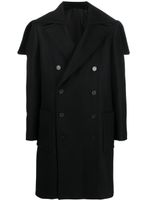 Balmain manteau en laine à boutonnière croisée - Noir