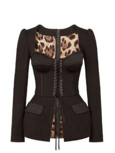 Dolce & Gabbana Cotton and Satin Top with Laces and Eyelets - Noir