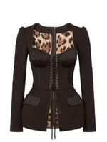 Dolce & Gabbana Cotton and Satin Top with Laces and Eyelets - Noir