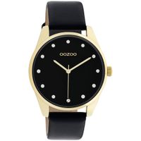 OOZOO C11049 Horloge Timepieces staal-leder goudkleurig-zwart 38 mm - thumbnail