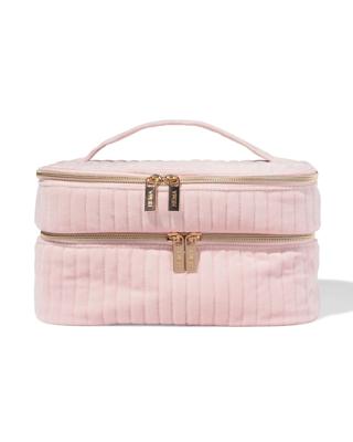 051 Beauty Case 25x17cm Velours Rib Roze
