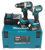 Makita dlx2189tj 18v 5.0ah combiset accuboormachine ddf484 en slagschroevendraaier dtd153