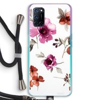 Geschilderde bloemen: Oppo A92 Transparant Hoesje met koord