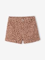 Bedrukte twill short voor meisjes beige