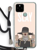 Slay All Day: Pixel 5 Transparant Hoesje met koord