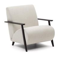 Kave Home Fauteuil 'Meghan' Chenille, kleur Beige/Zwart Kave Home Fauteuil 'Meghan' Chenille, kleur Beige/Zwart