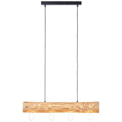 Brilliant Houten hanglampTrabo 4-lichts hout met zwart - 99432/35
