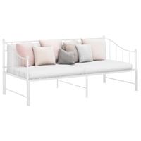 Slaapbankframe uittrekbaar metaal wit 90x200 cm