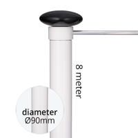 Aluminium baniermast 90mmØ 8 Meter