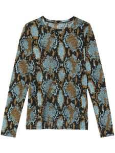 Proenza Schouler t-shirt à imprimé peau de serpent - Noir