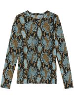 Proenza Schouler t-shirt à imprimé peau de serpent - Noir