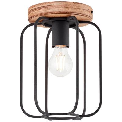 Brilliant PlafondlampTosh 20cm zwart met houtbruin - 99500/66