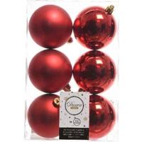 Decoris Kerstballen - 42x st - rood - D8 cm - kunststof - kerstversiering