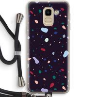 Dark Rounded Terrazzo: Samsung Galaxy J6 (2018) Transparant Hoesje met koord