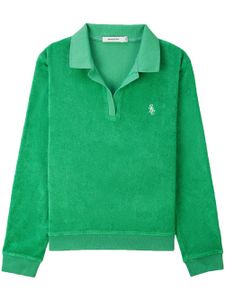 Sporty & Rich logo-embroidered cotton polo shirt - Vert