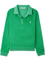 Sporty & Rich logo-embroidered cotton polo shirt - Vert - thumbnail