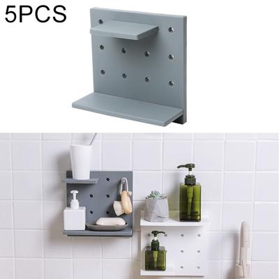5 stuks kunststof bord woonkamer badkamer keuken muur decoratie opslag Shelf(Grey)