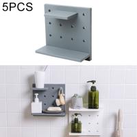 5 stuks kunststof bord woonkamer badkamer keuken muur decoratie opslag Shelf(Grey)