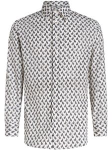 ETRO chemise en coton à imprimé cachemire - Blanc