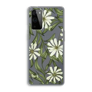Wit bloemenpatroon: OnePlus 9 Pro Transparant Hoesje