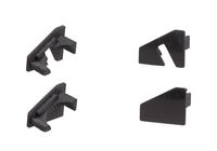 Set eindkappen L + R met kabelgat & L + R zonder kabelgat - Zwart