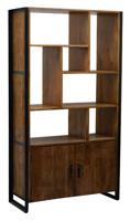 Livingfurn Wandkast 'Strong' Mango en staal, 213 x 120cm