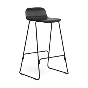 Normann Copenhagen Just barkruk met rugleuning H75 Black/Black