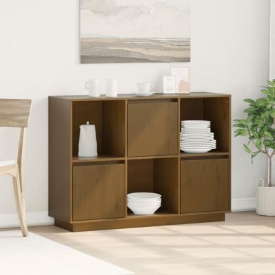 Dressoir 110,5x35x80 cm massief grenenhout honingbruin