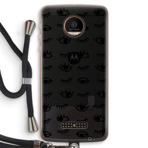 Eye pattern #2: Motorola Moto Z Force Transparant Hoesje met koord