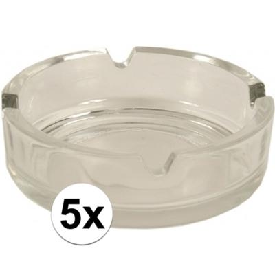 Glazen asbak basic model - 5x -Dia 11 cm - Action products