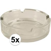 Glazen asbak basic model - 5x -Dia 11 cm - Action products